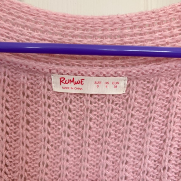 💗 ROMWE Pink Chunky Knit Cardigan | Size S - Picture 3 of 3